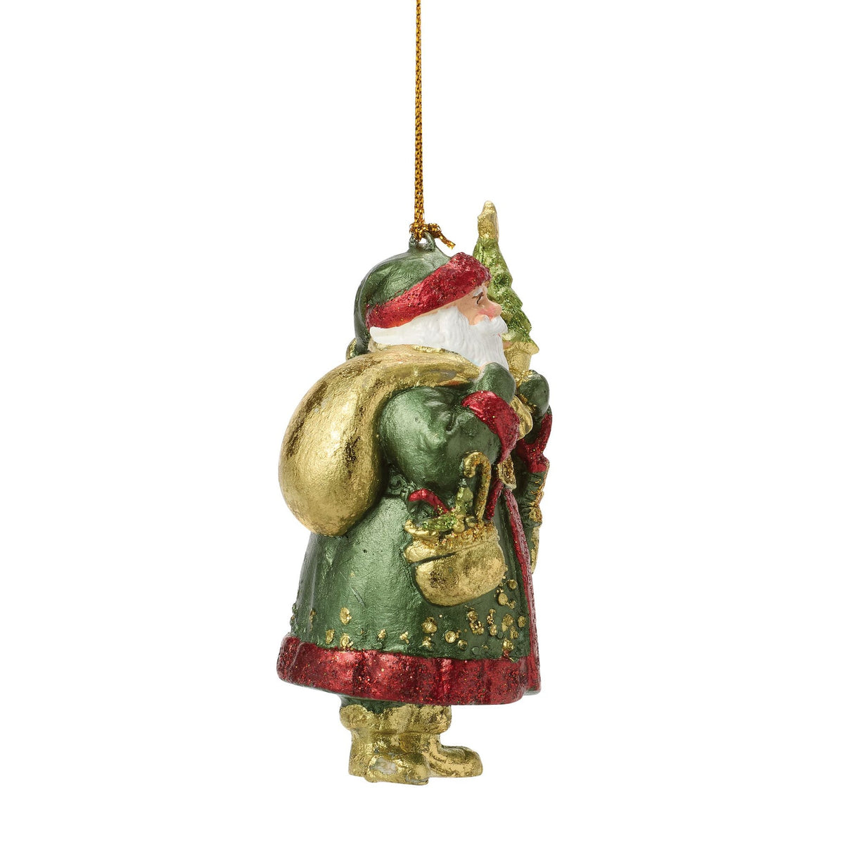 Department 56 Santa Holding Tree Orn Green