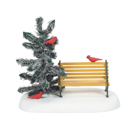 Department 56 Cardinal Christmas Bench
