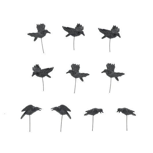 Department 56 Set of 10 Halloween Crows