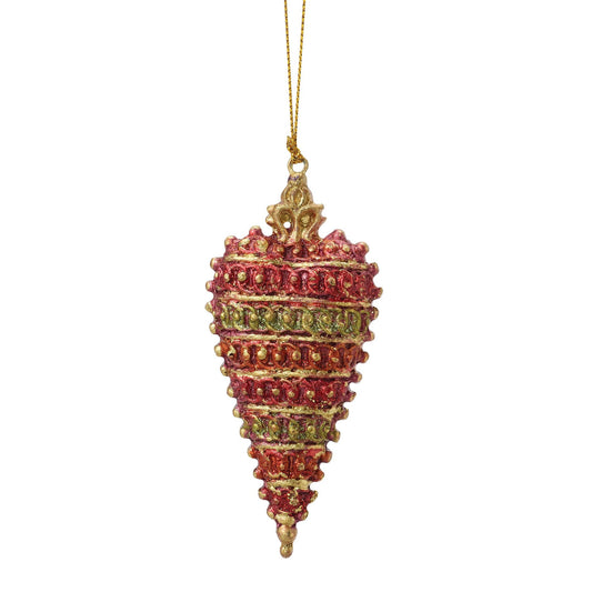 Department 56 Crown Top Heart Orn Red