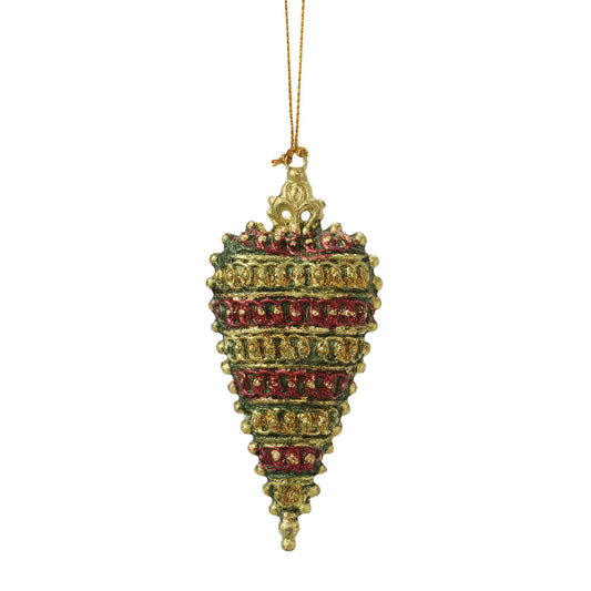 Department 56 Crown Top Heart Orn Green