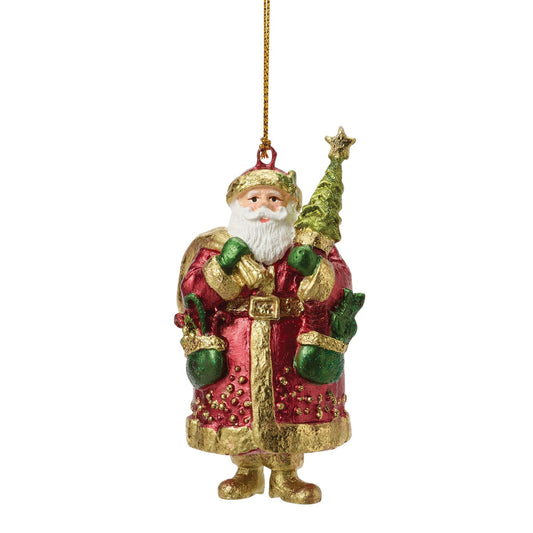 Department 56 Santa Holding Tree Orn Red