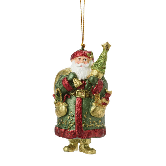 Department 56 Santa Holding Tree Orn Green